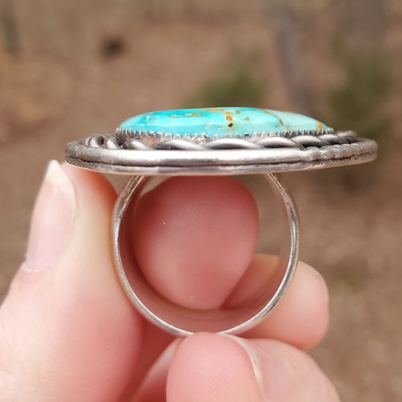 Turquoise and Silver Statement Ring - Picture 5 of 6